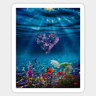 flower field underwater Sticker